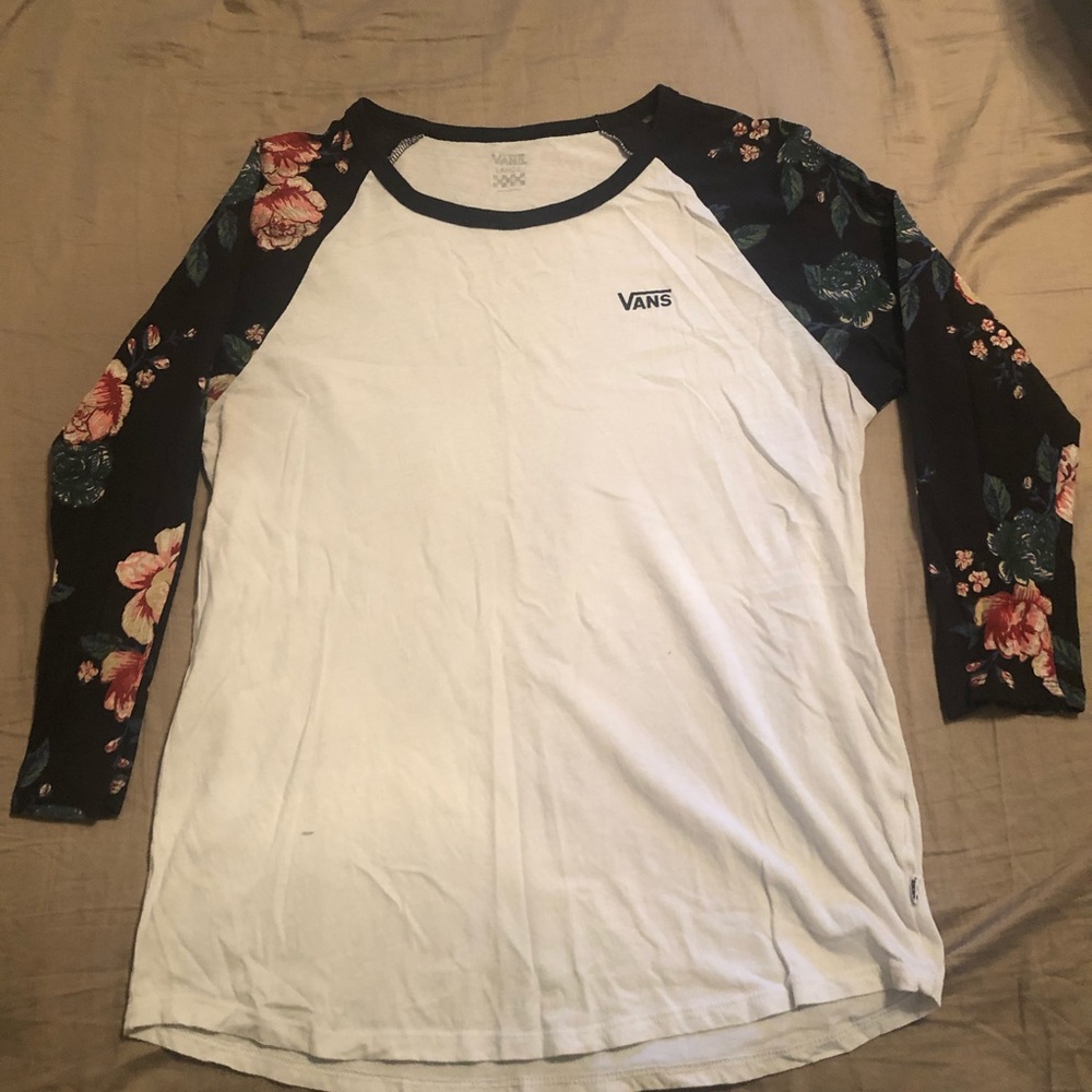 Vans quarter sleeve floral baseball tee